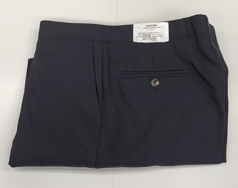 33S Genuine Milbern Comfort Tech 4 Seasons Pants - (Navy) - 55% Polyester/45% Wool - Plain Front - Side Pocket - Washable