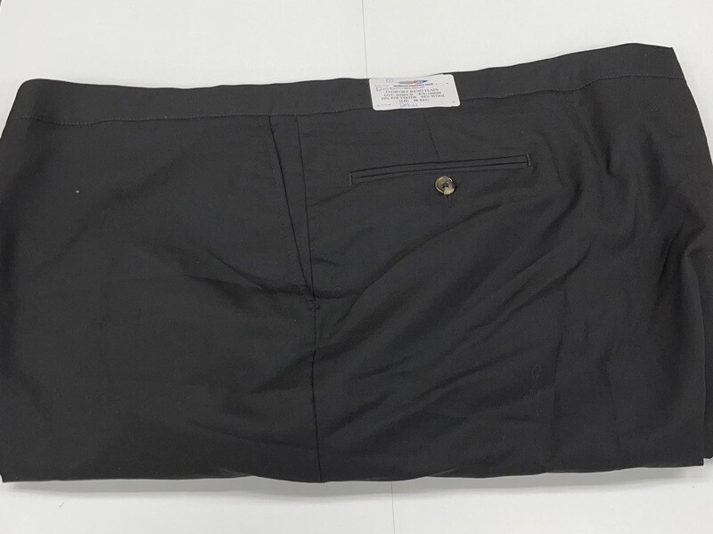56R x 29 Genuine Milbern Comfort Tech 4 Seasons Pants - (Black) - 55% Polyester/45% Wool - Plain Front - Side Pocket - Washable