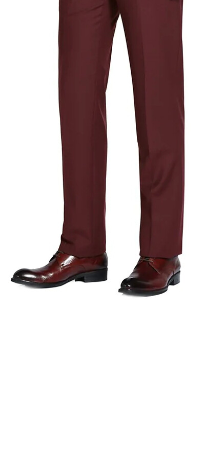 Burgundy Micro-Tech Separate Suit Pant ( Slim Only)