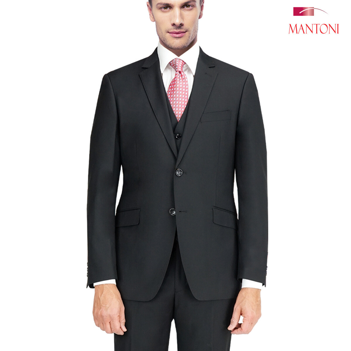 Mantoni 100% Charcoal Grey Euro Slim Fit or Modern Classic  Suit