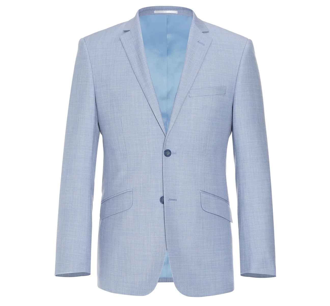 Lt Blue Line Textured Micro-Tech Slim Fit Suit