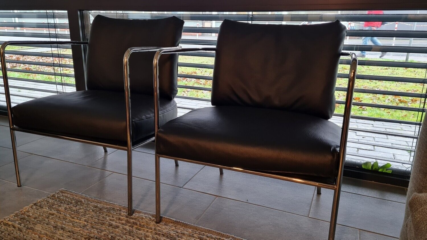 Living Divani Sessel, Modell Cafe in Leder Schwarz (2 vorhanden)