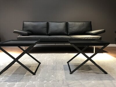 Walter Knoll 3er Sofa Living Platform in Leder Schwarz, Top w.Neu!