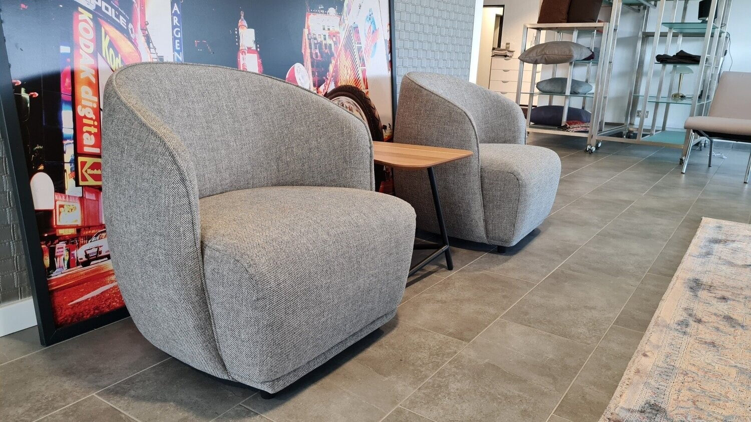 PG22 Sessel Modell Oscar lounge chair, Stoff Grau, neu!