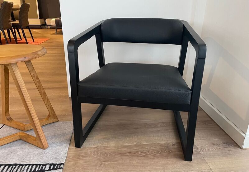 PG22 Stuhl, PG LOUNGE Chair, Leder, schwarz, NEU