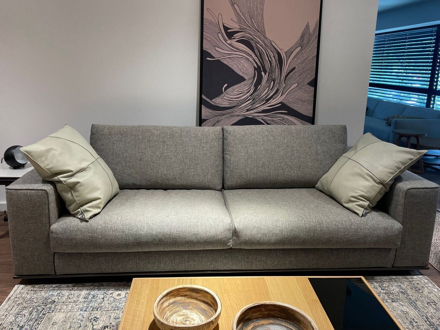 MINOTTI Sofa, Modell HAMILTON, Stoff, grau, w. NEU!