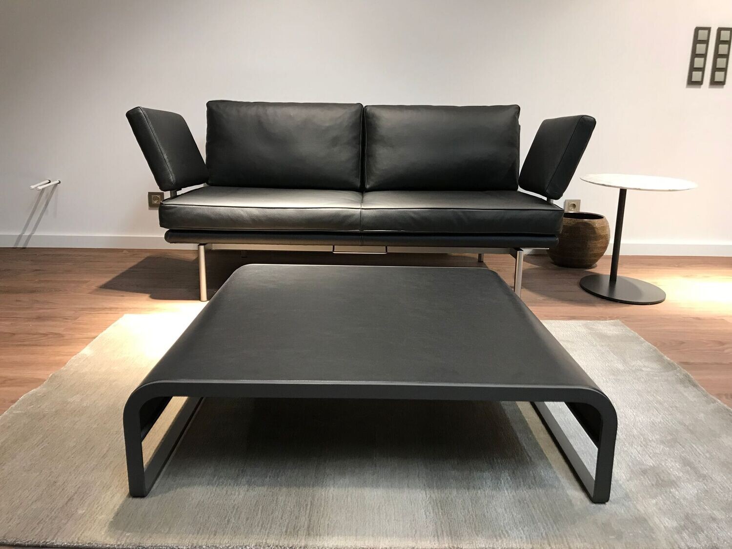 WALTER KNOLL Sofa, LIVING PLATFORM, Leder, schwarz, w. NEU!