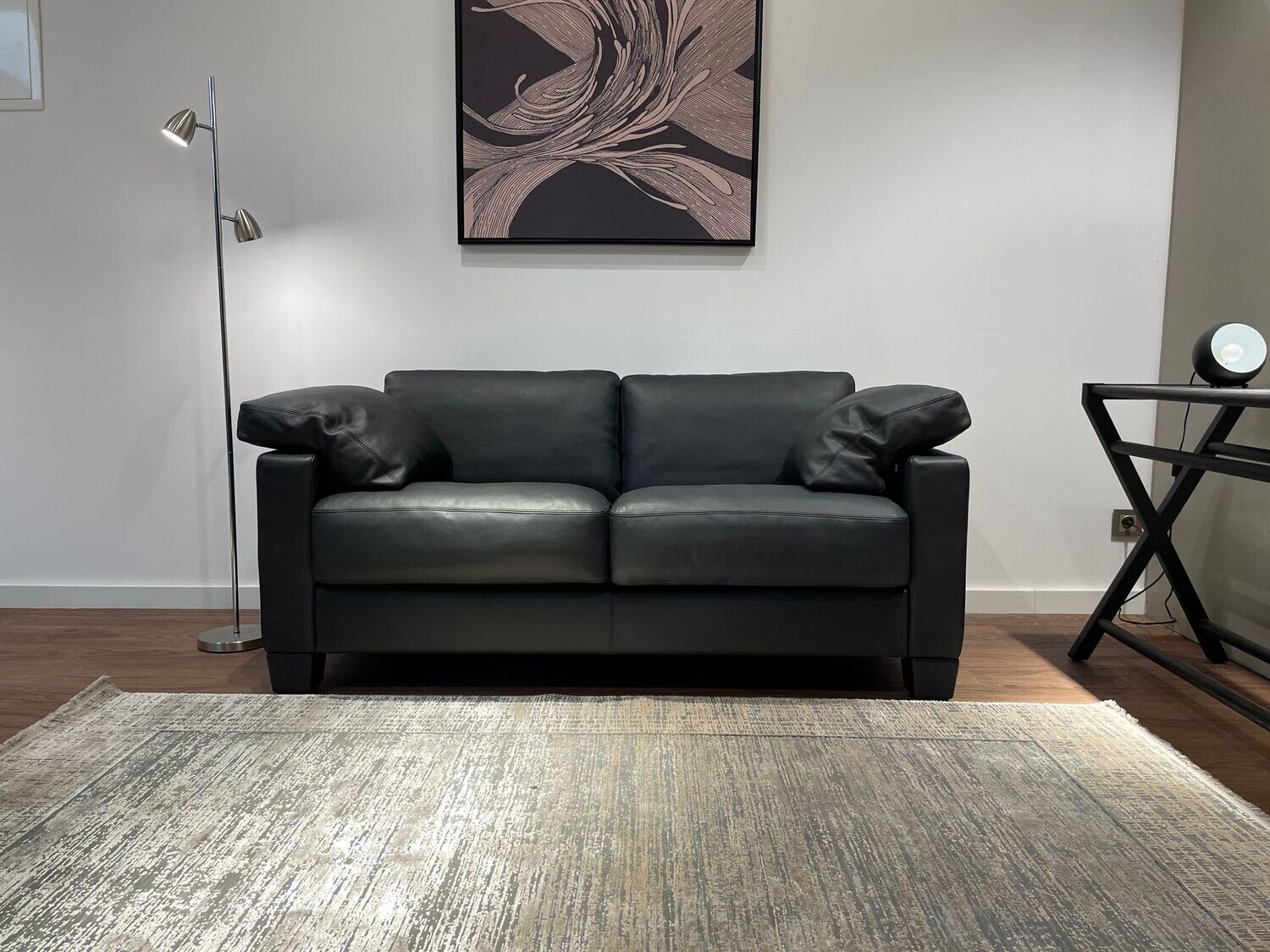DE SEDE Sofa, Modell DS17, Leder, Schwarz, w. NEU!
