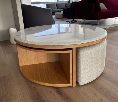 PG22 Tisch, Modell STUDIO, Marmor,/Holz, Eiche hell, neu!