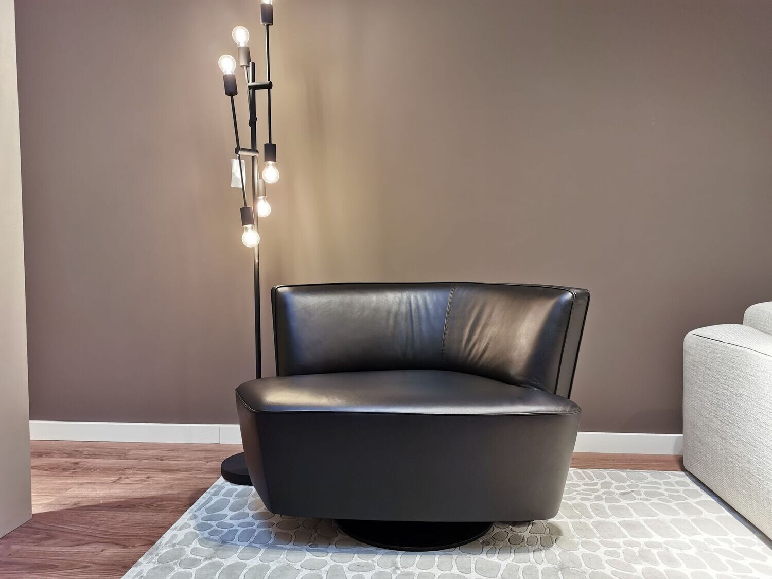 Walter Knoll Sessel Drift Armlehne Rechts, Leder Schwarz Drehbar!