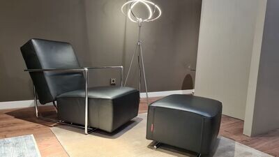 Sessel & Hocker Flexform A.B.C., Leder, schwarz, w. neu!