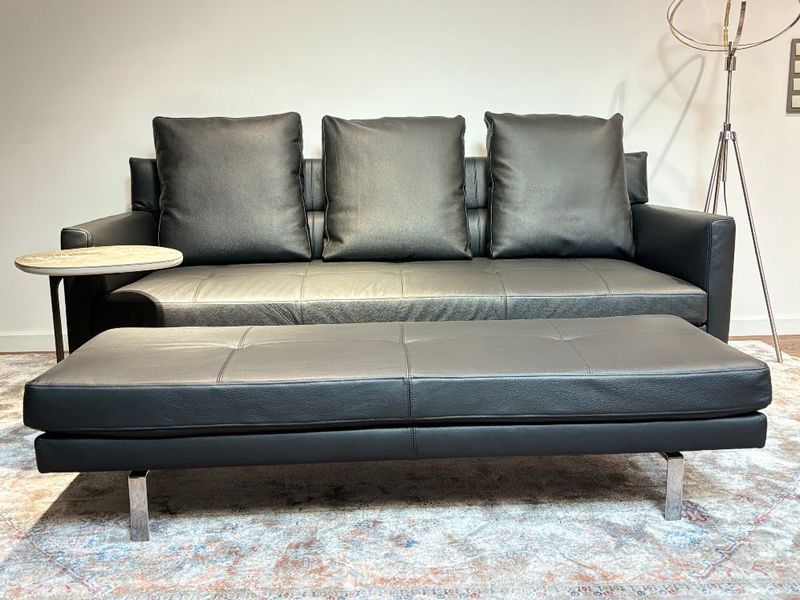 Walter Knoll Sofa , Modell Gordon, Leder Schwarz, w Neu Walter Knoll Sofa , Modell Gordon, Leder Schwarz, w Neu