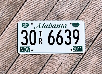 Plaque d'immatriculation Alabama