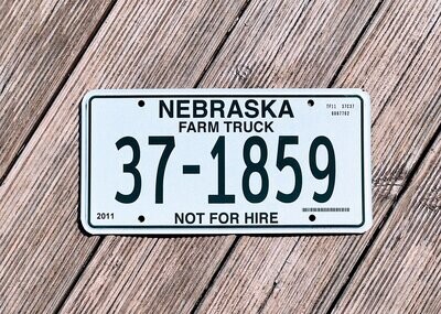 Plaque d'immatriculation Nebraska