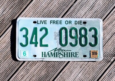 Plaque d'immatriculation New Hampshire