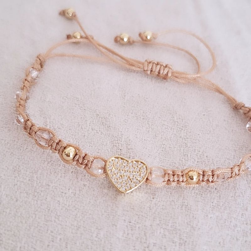 Pulsera Corazón Oro y Circonias