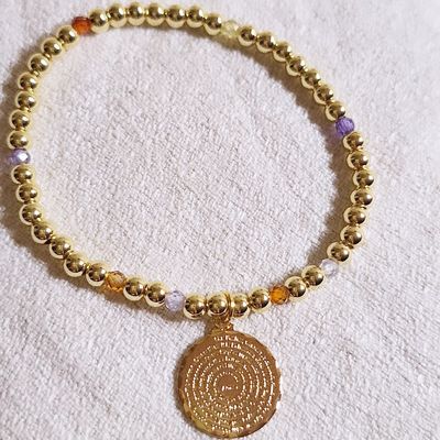 Pulsera Padre Nuestro Baño de Oro y Circonias