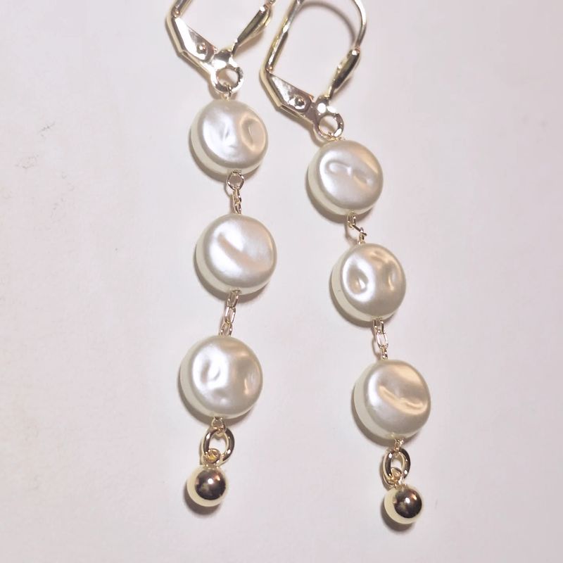 Caravanas Pearls Baño de Oro