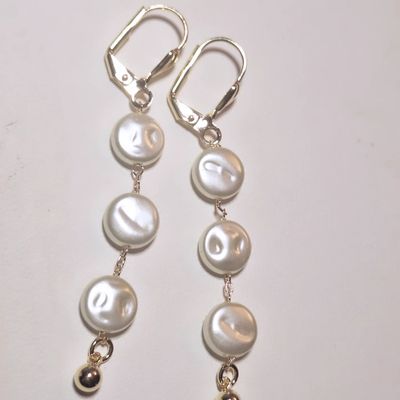 Caravanas Pearls Baño de Oro