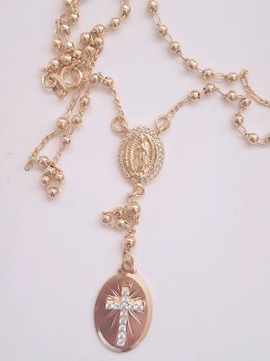 Mini Rosario Baño de Oro y Circonias