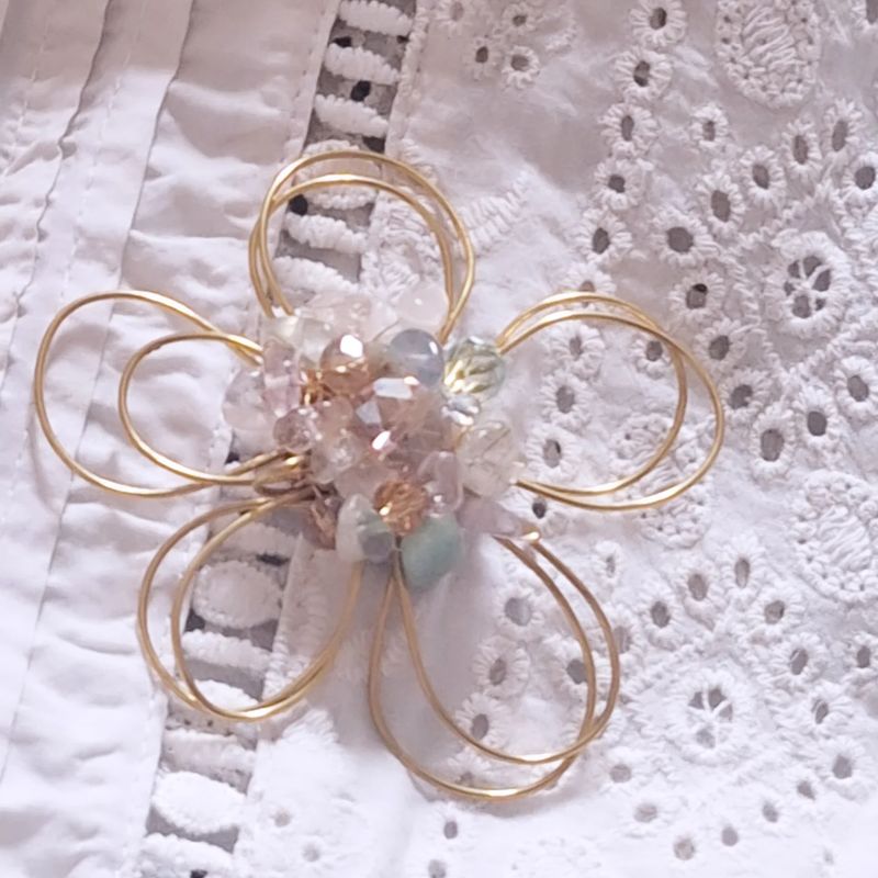 Prendesor VO Flower celeste Aguamarinas