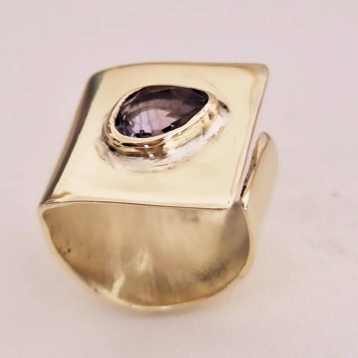Anillo Bronce y Amatista Drop