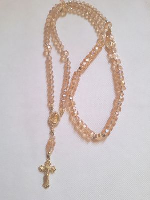 Collar Rosario Cristal baño de Oro