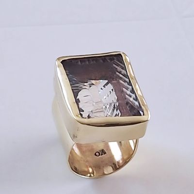 Anillo Bronce y Moissanita Ajustable