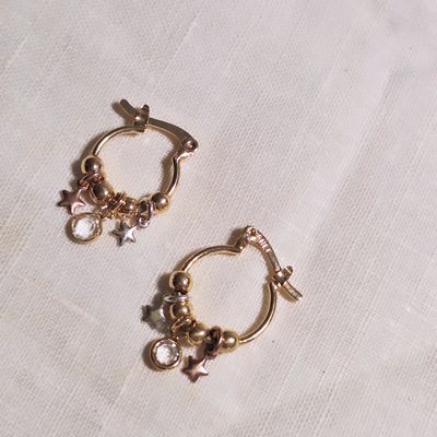 Caravanas Aritos Star /Baño de Oro