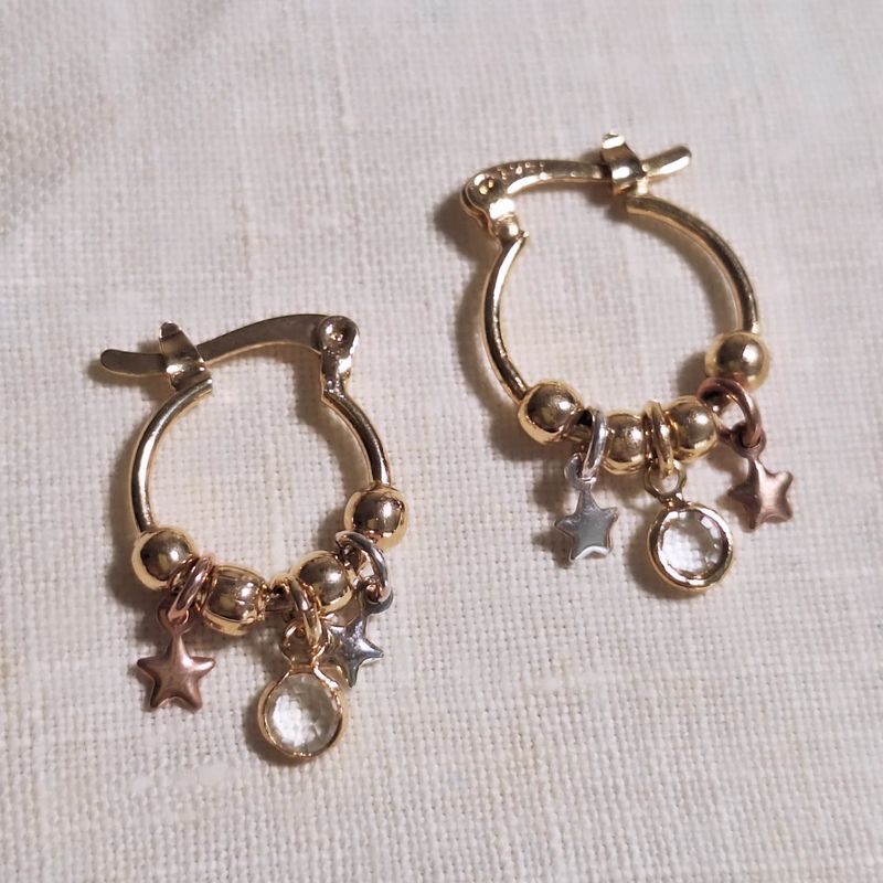 Caravanas Aritos Star /Baño de Oro