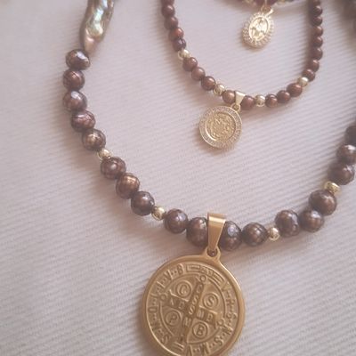 Collar San Benito y Perlas de Río