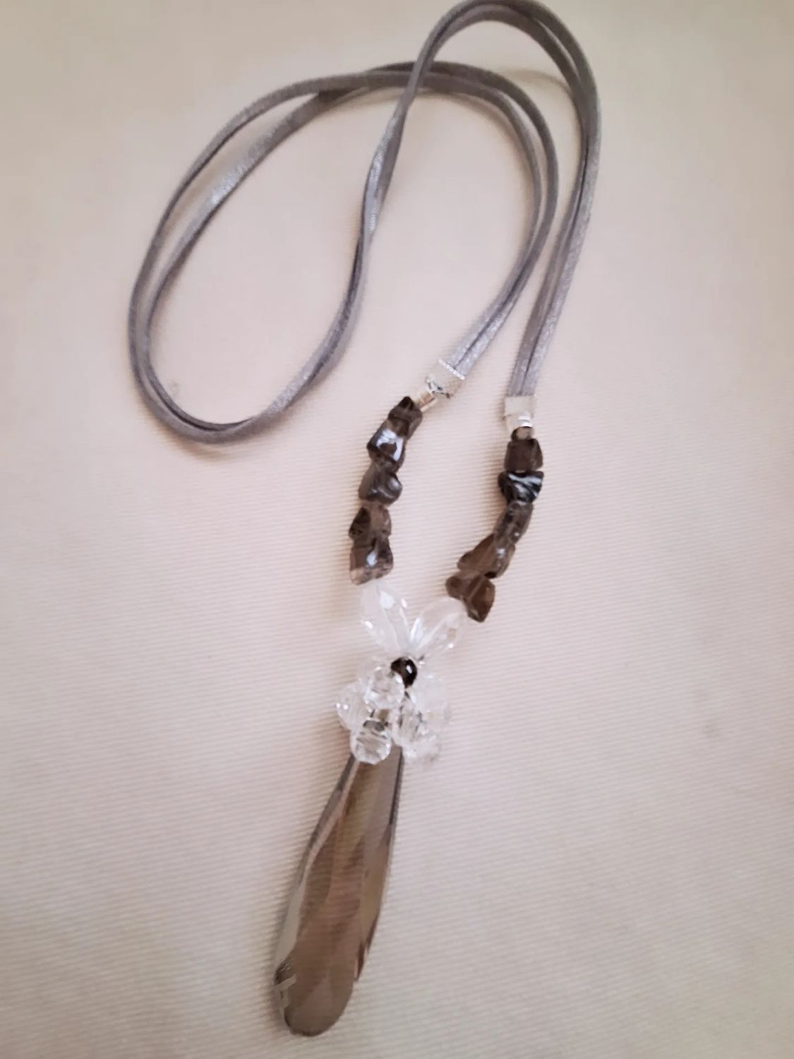 Collar Long Cuarzo Smoke