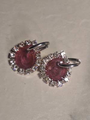 Caravanas Amelia Wine drop Plata