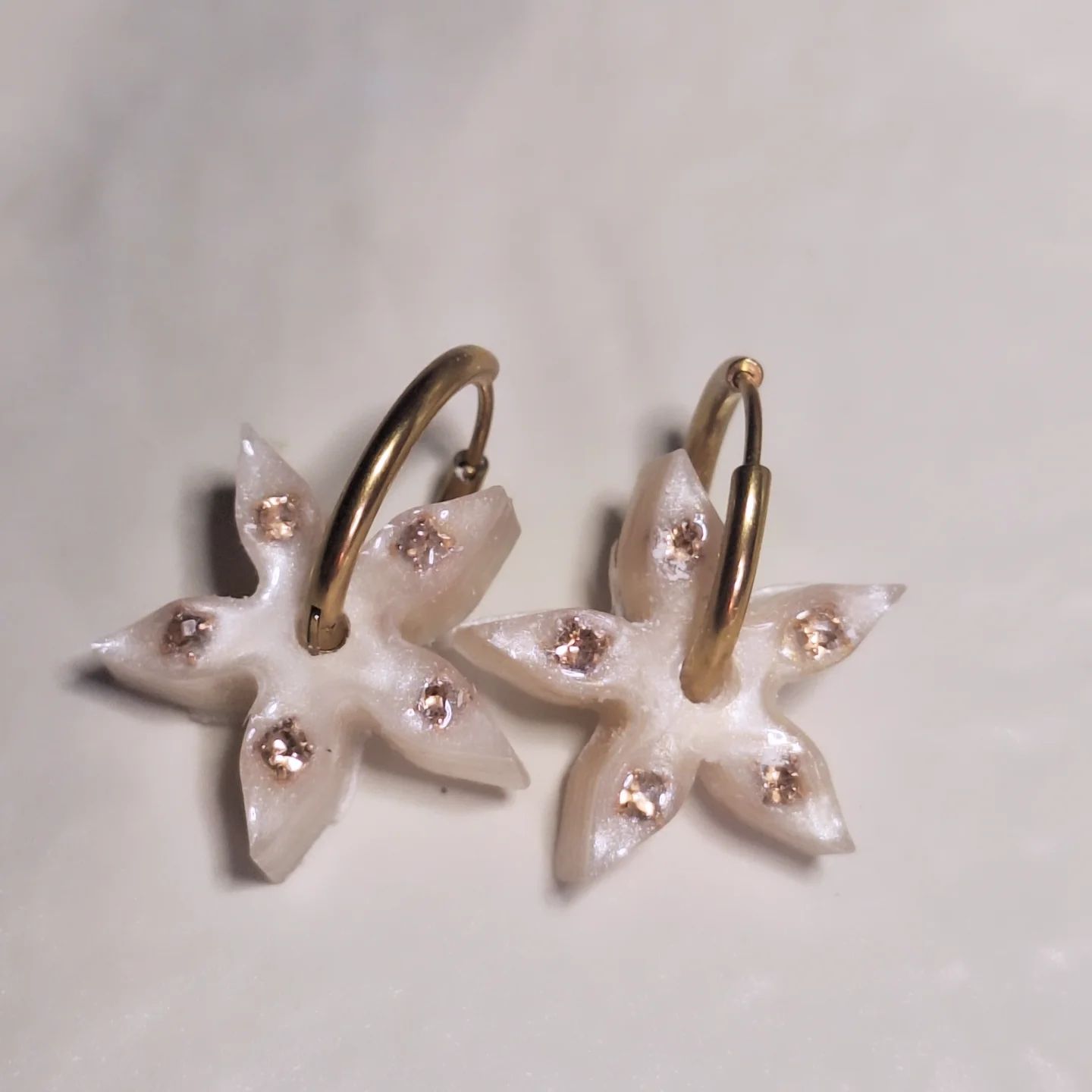 Caravanas Amelia estrellitas Nácar