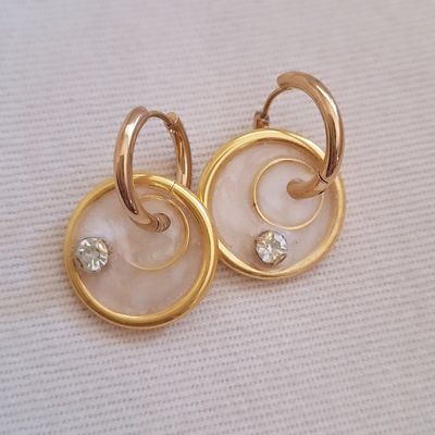 Caravanas Amelia dot Nácar