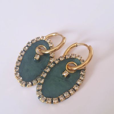Caravanas Amelia Dot Green