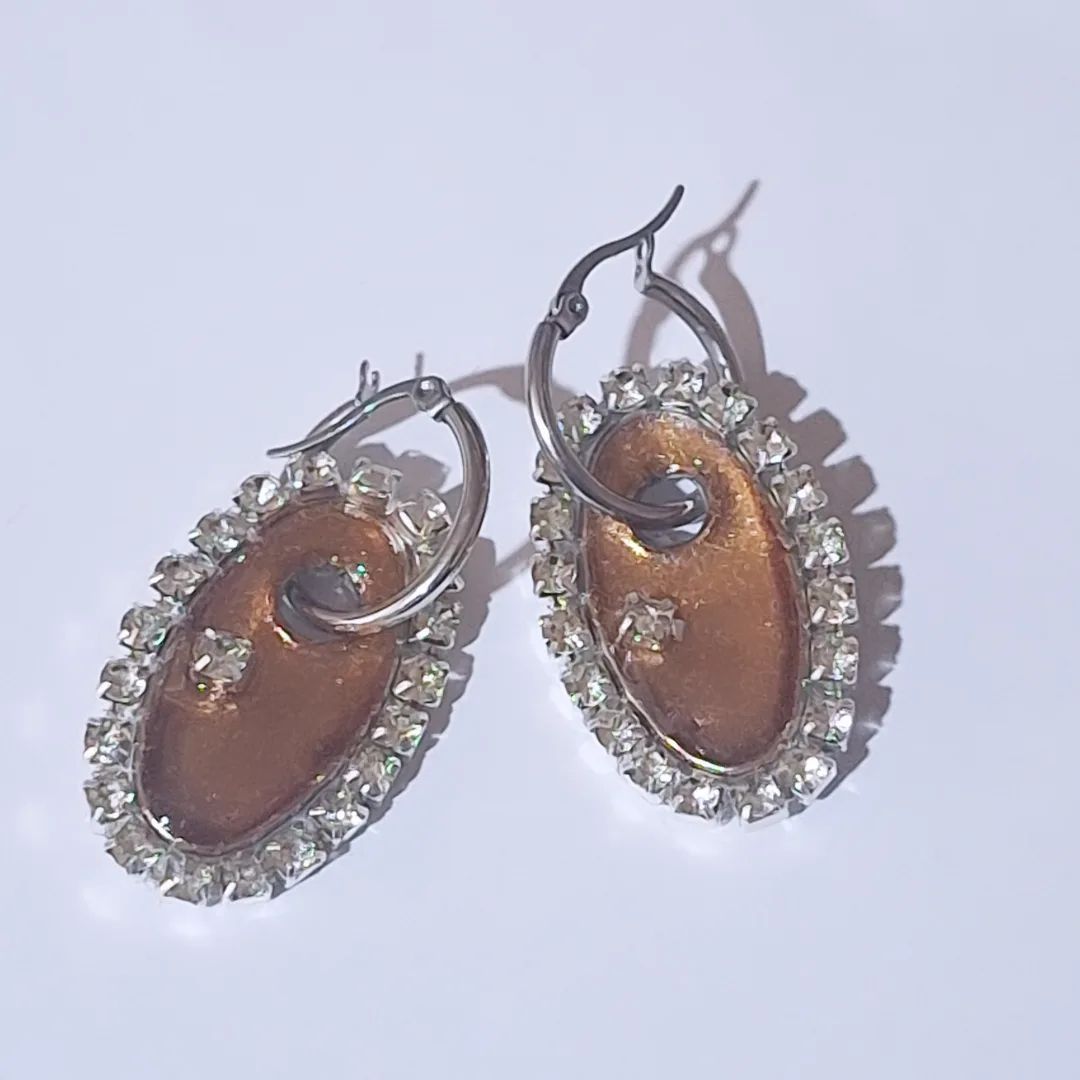 Caravanas Amelia Cobre Plata