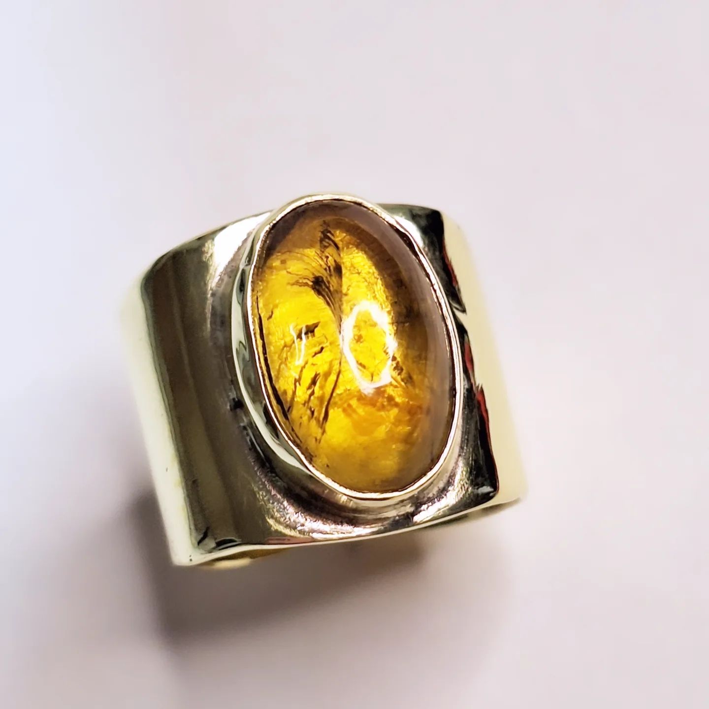 Anillo Bronce y Citrino Ajustable