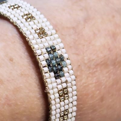 Pulsera Loom Rosario Cruz Verde