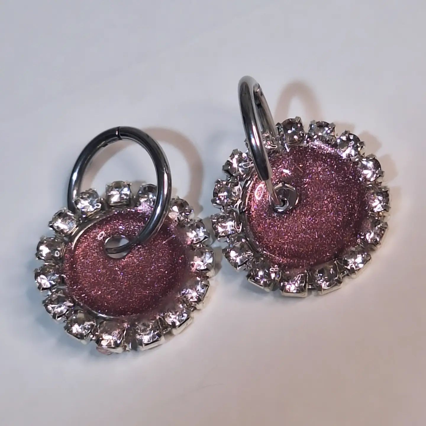 Caravanas Amelia Glow Rosa Plata