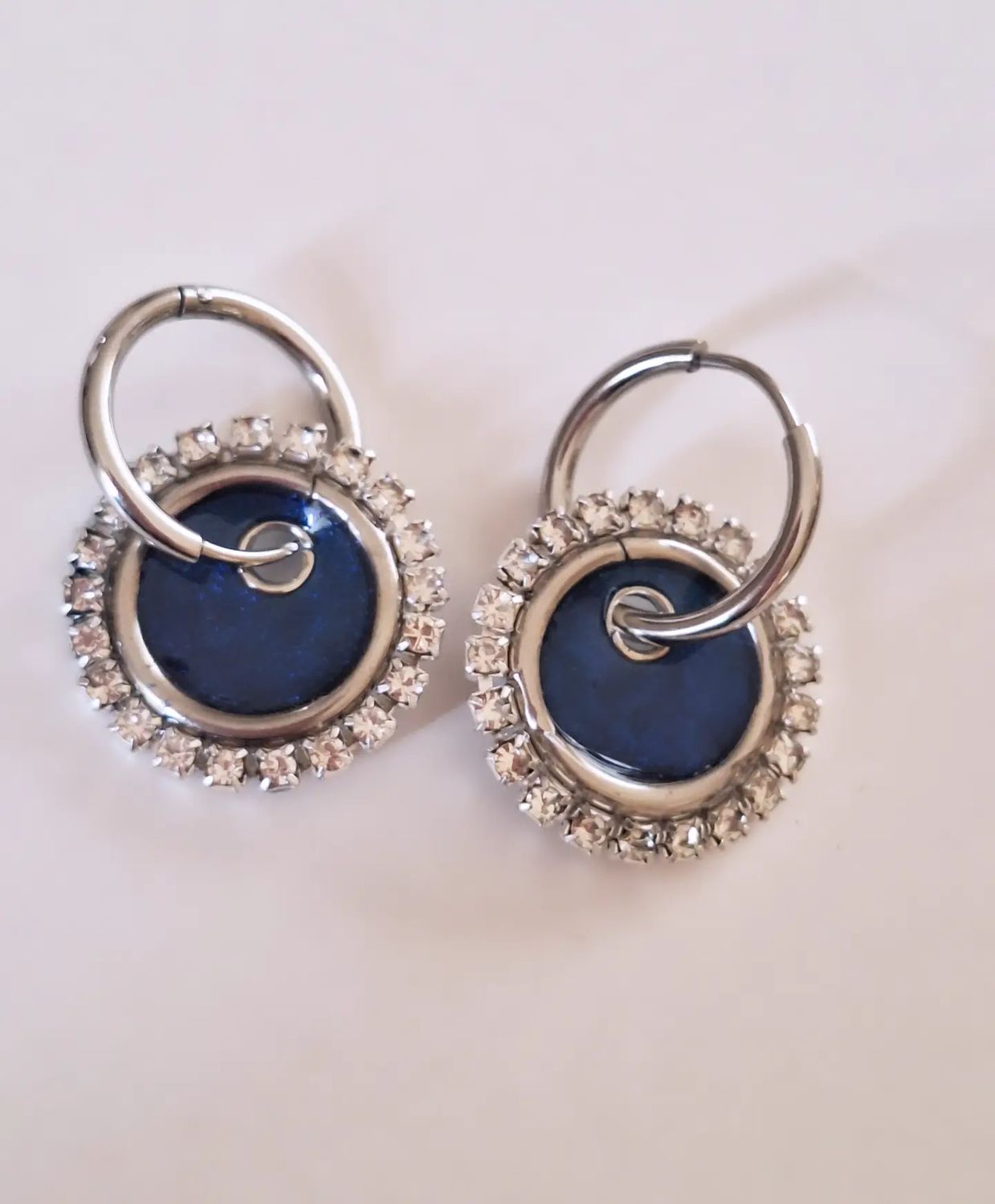 Caravanas Amelias Blue plateadas