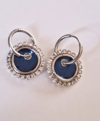 Caravanas Amelias Blue plateadas