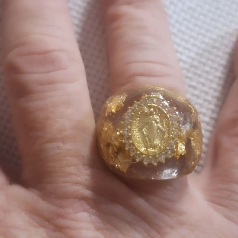 Anillo Resina Bomb Virgen Milagrosa