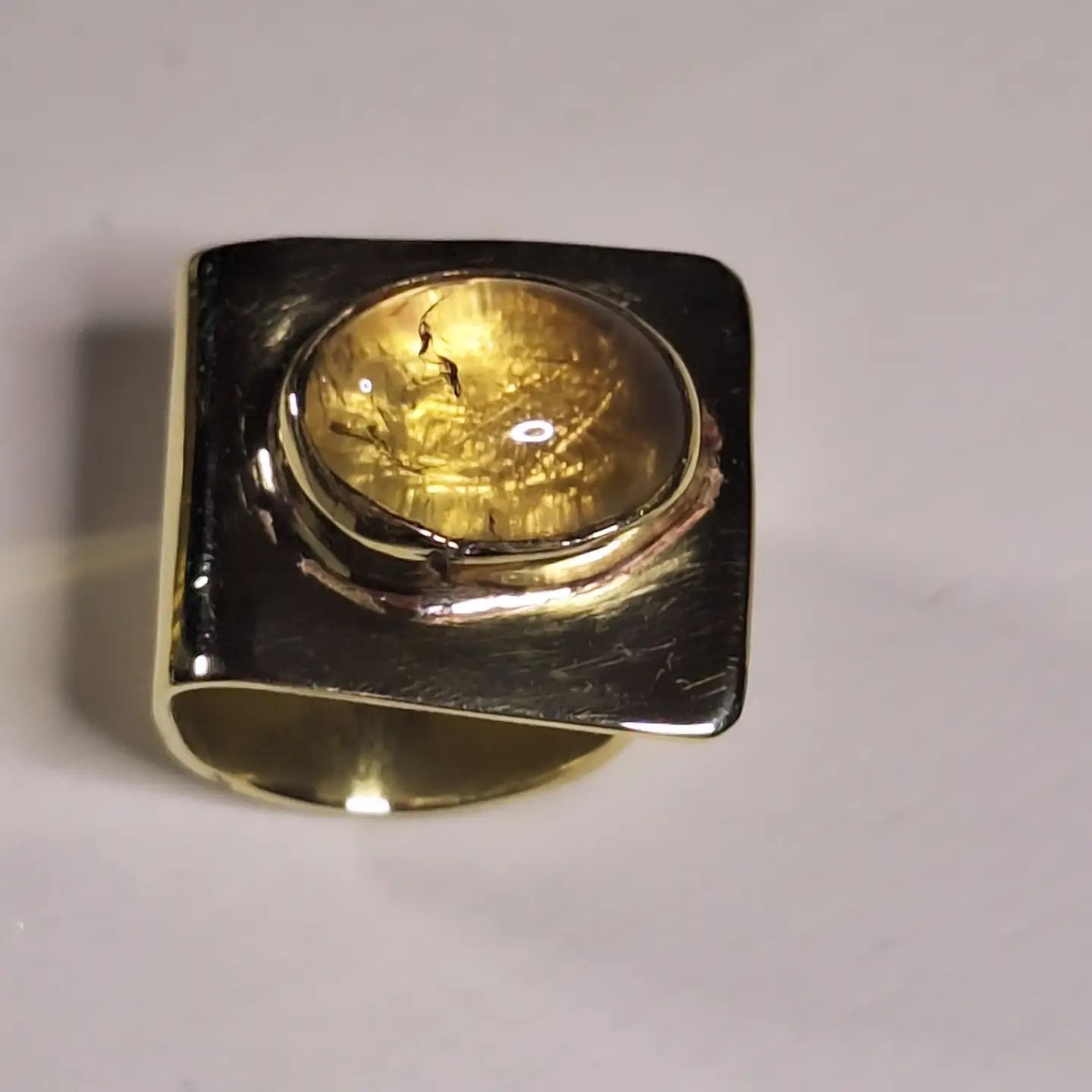 Anillo Bronce y Citrino