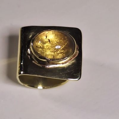 Anillo Bronce y Citrino