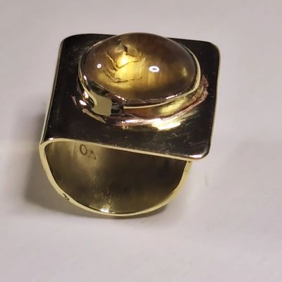 Anillo Bronce y Citrino