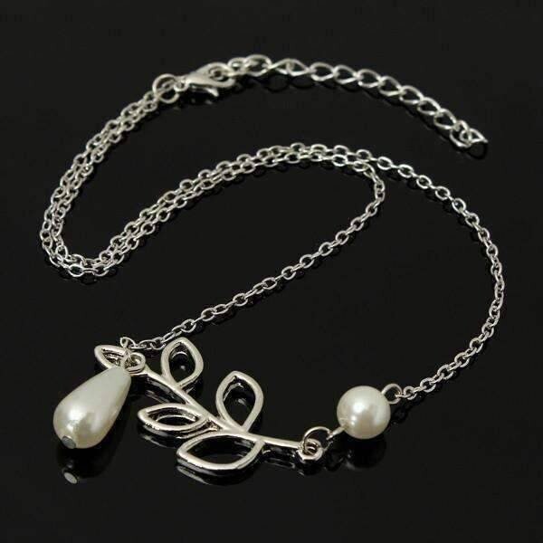 Pearl Droplet Thread Necklace 14K White