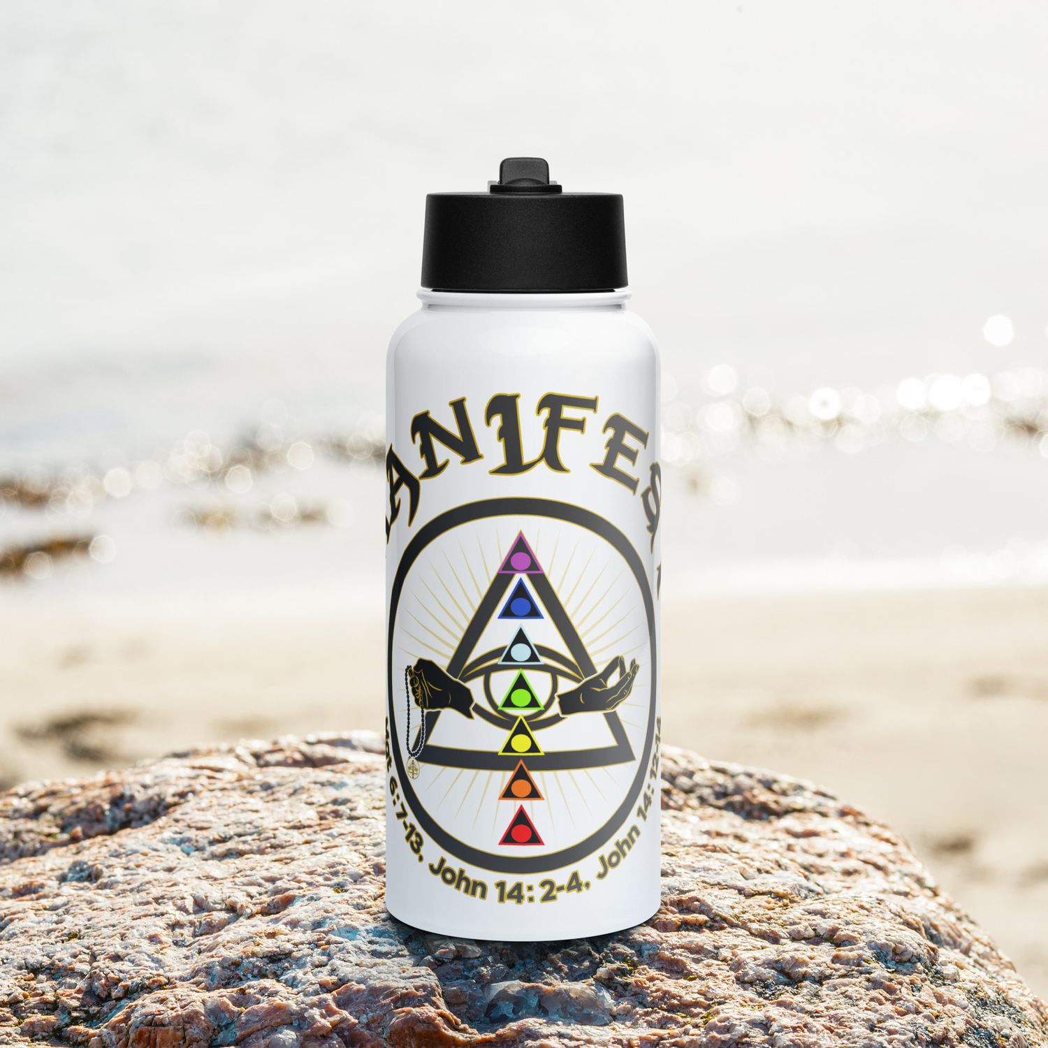 V. Manifest Stainless steel water bottle with a straw lid