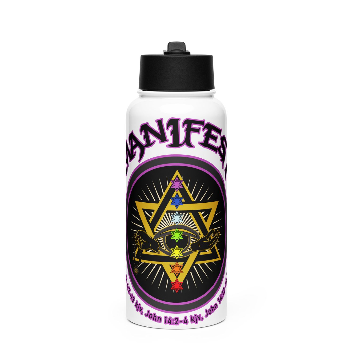 W. Manifest. Stainless steel water bottle with a straw lid