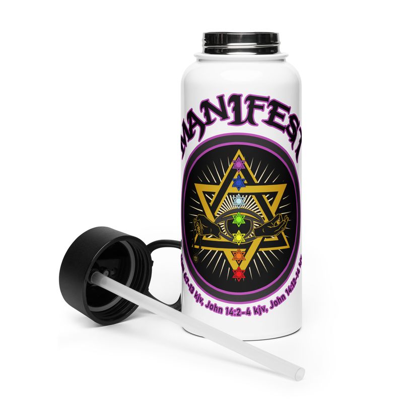 X. HOW TO MANIFEST. Stainless steel water bottle with a straw lid